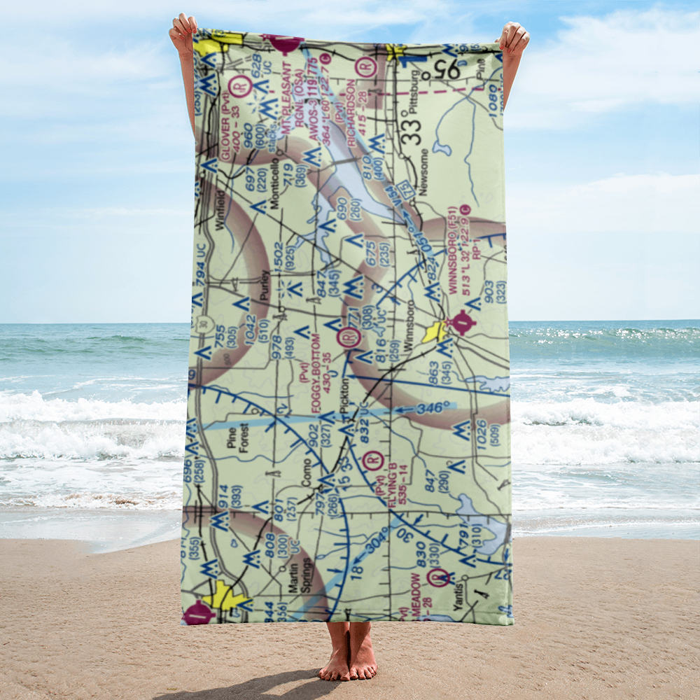Foggy Bottom Airport (77TE) VFR Sectional Towel 