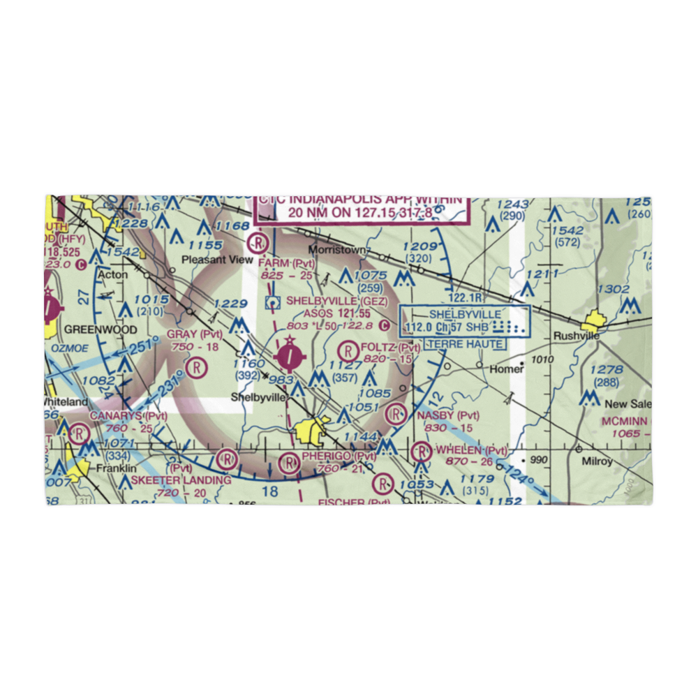 Foltz Farm Airport (93IN) VFR Sectional Towel 