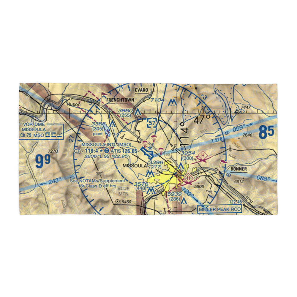 Ford's South Airport (MT49) VFR Sectional Towel 