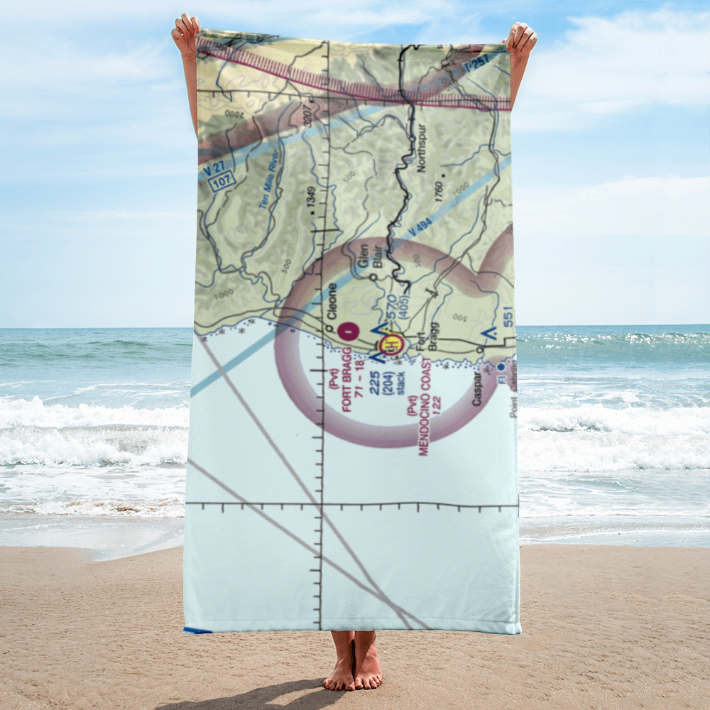 Fort Bragg Airport (FOB) VFR Sectional Towel 