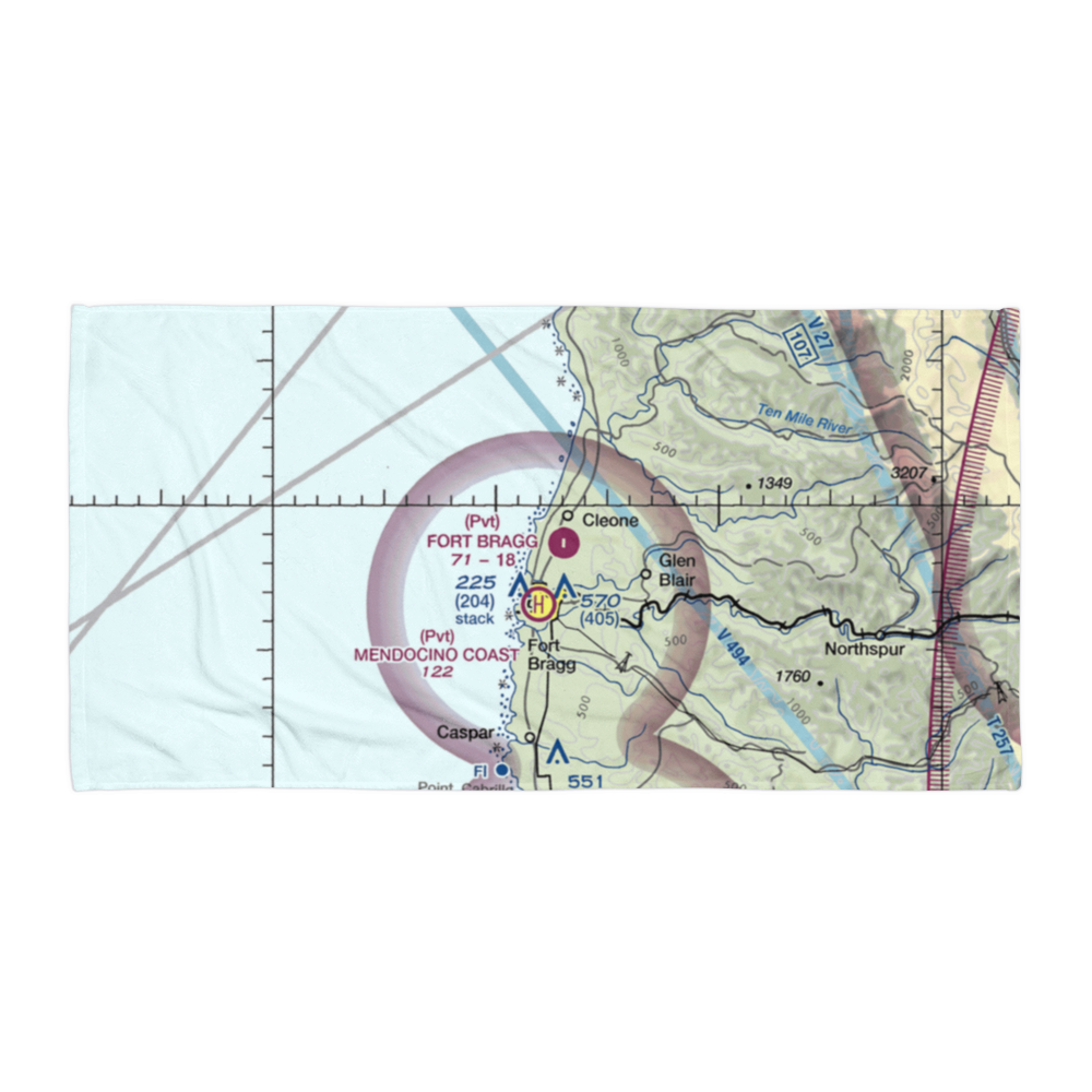 Fort Bragg Airport (FOB) VFR Sectional Towel 