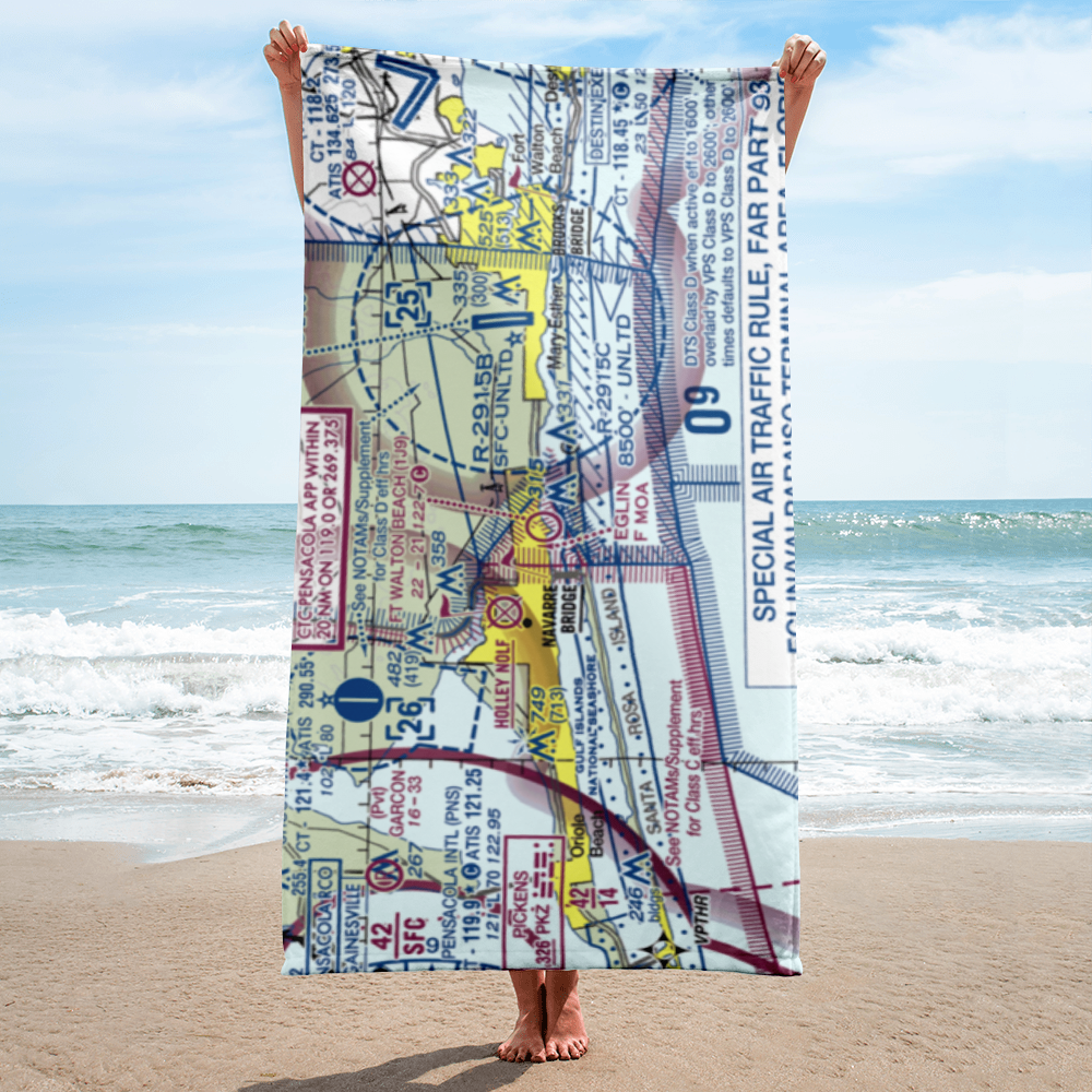 Fort Walton Beach Airport (1J9) VFR Sectional Towel 