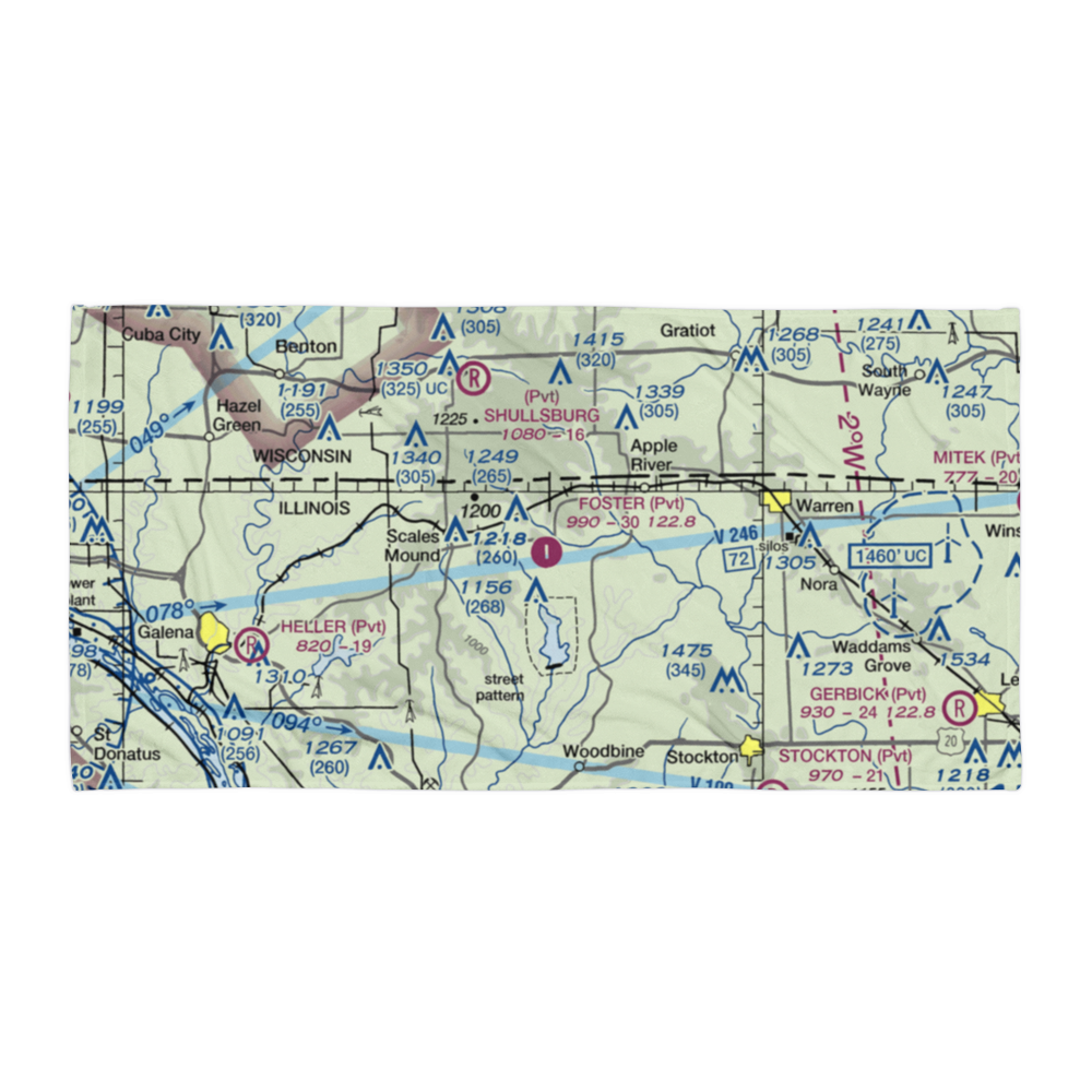 Foster Field (IL28) VFR Sectional Towel 