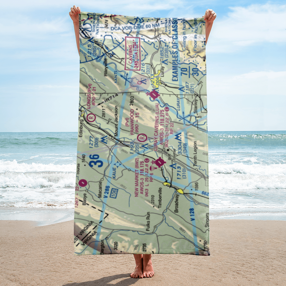 Franwood Farms Inc. Airport (9VA4) VFR Sectional Towel 