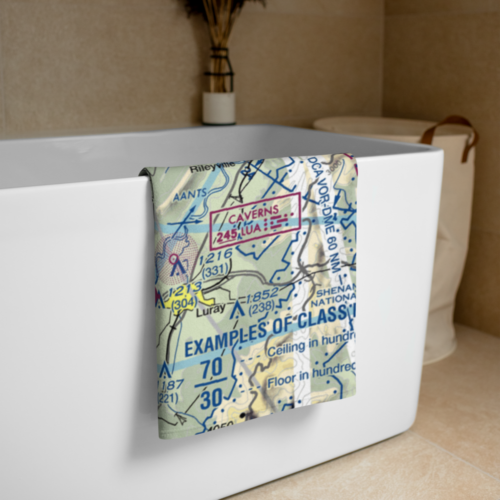 Franwood Farms Inc. Airport (9VA4) VFR Sectional Towel 