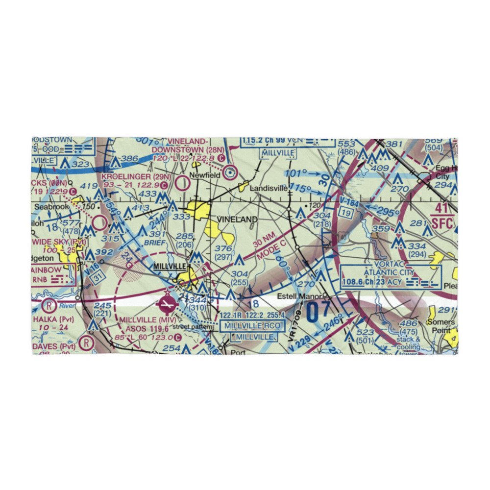 Free Spirit Airport (NJ81) VFR Sectional Towel 