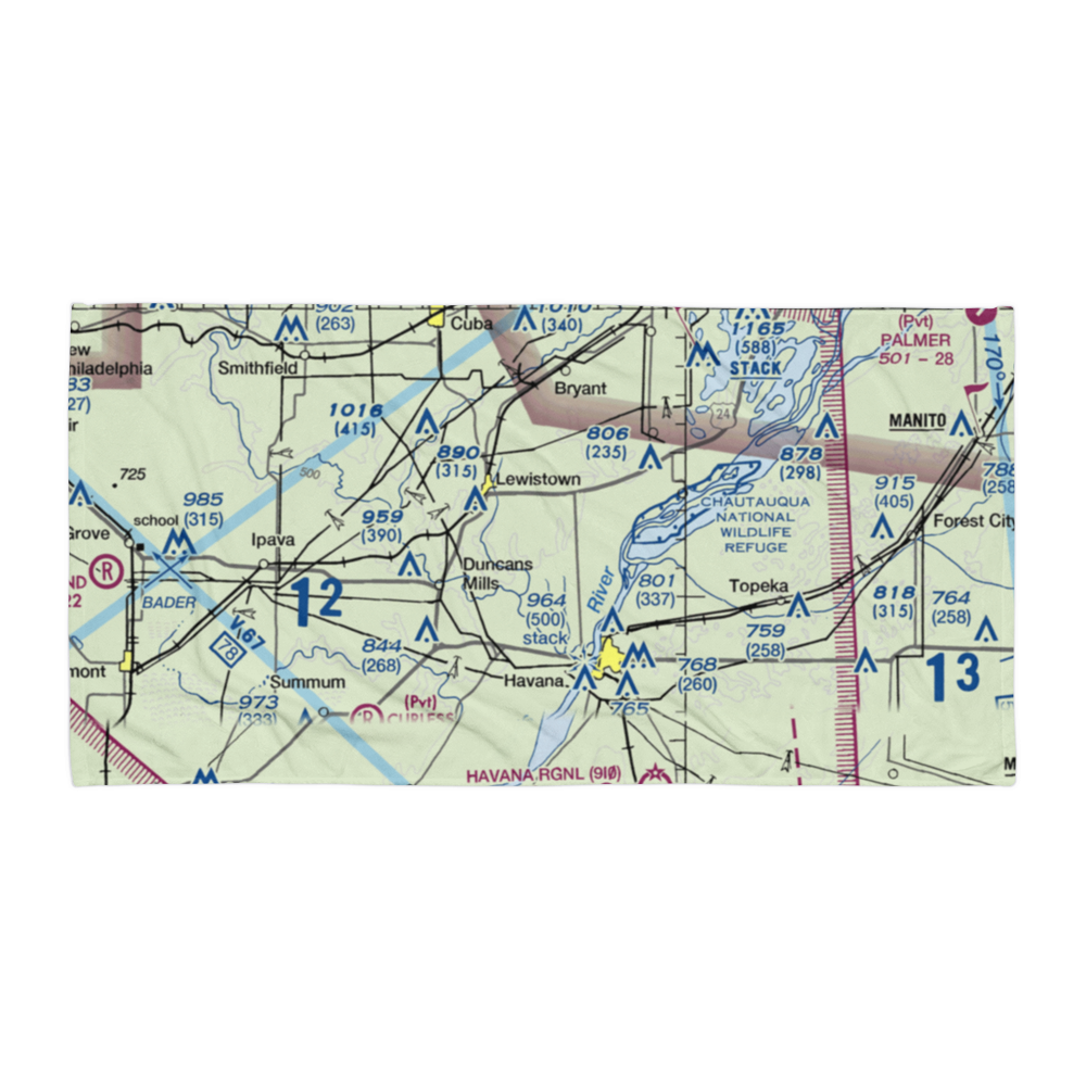 G. Bray Airport (34IL) VFR Sectional Towel 