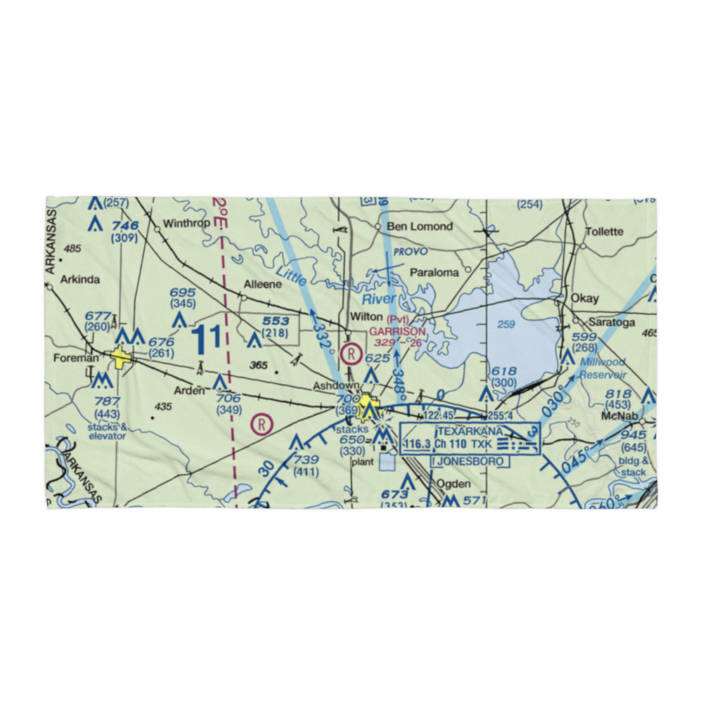 Garrison Airport (08AR) VFR Sectional Towel 
