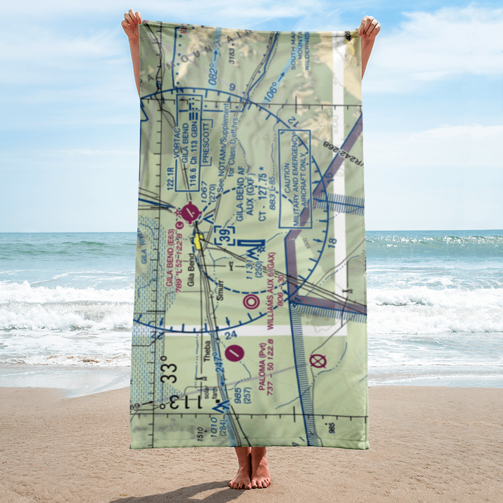Gila Bend Af Aux Airport (GXF) VFR Sectional Towel 