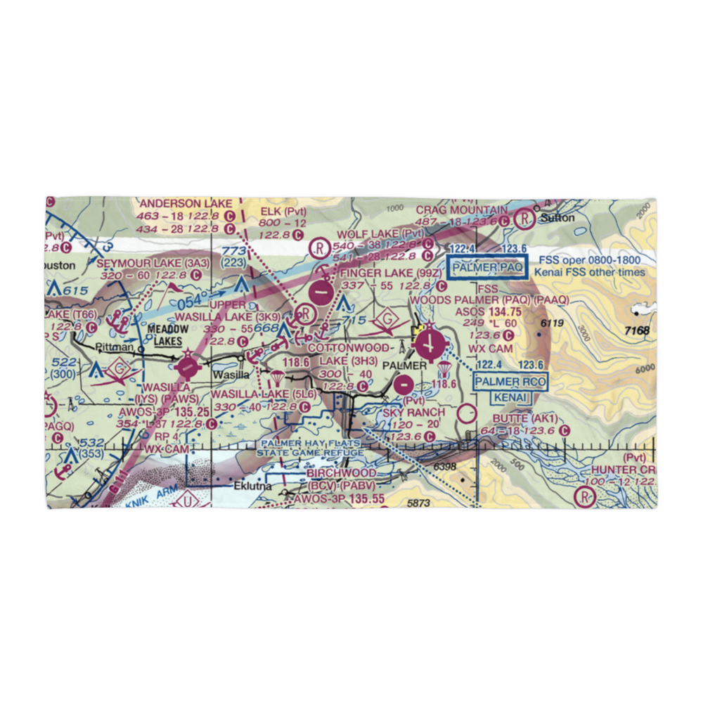 Gilmore Strip (39AK) VFR Sectional Towel 