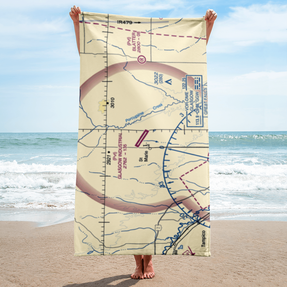 Glasgow Industrial Airport (07MT) VFR Sectional Towel 