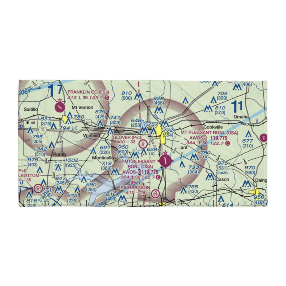 Glover Airport (XS70) VFR Sectional Towel 