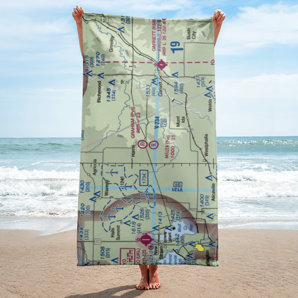 Graham Farms Airport (SN72) VFR Sectional Towel 