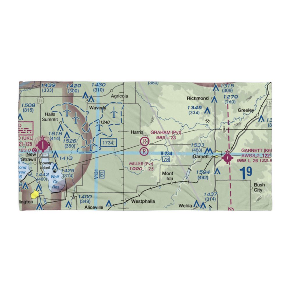 Graham Farms Airport (SN72) VFR Sectional Towel 