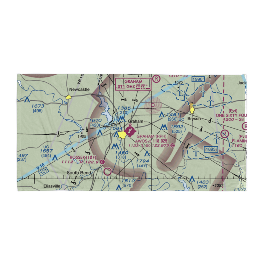 Graham Municipal Airport (RPH) VFR Sectional Towel 