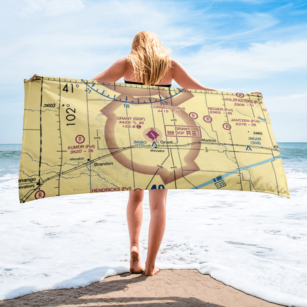 Grant Municipal Airport (GGF) VFR Sectional Towel 