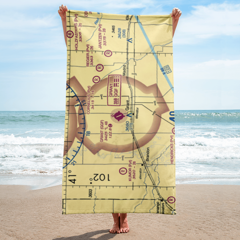 Grant Municipal Airport (GGF) VFR Sectional Towel 