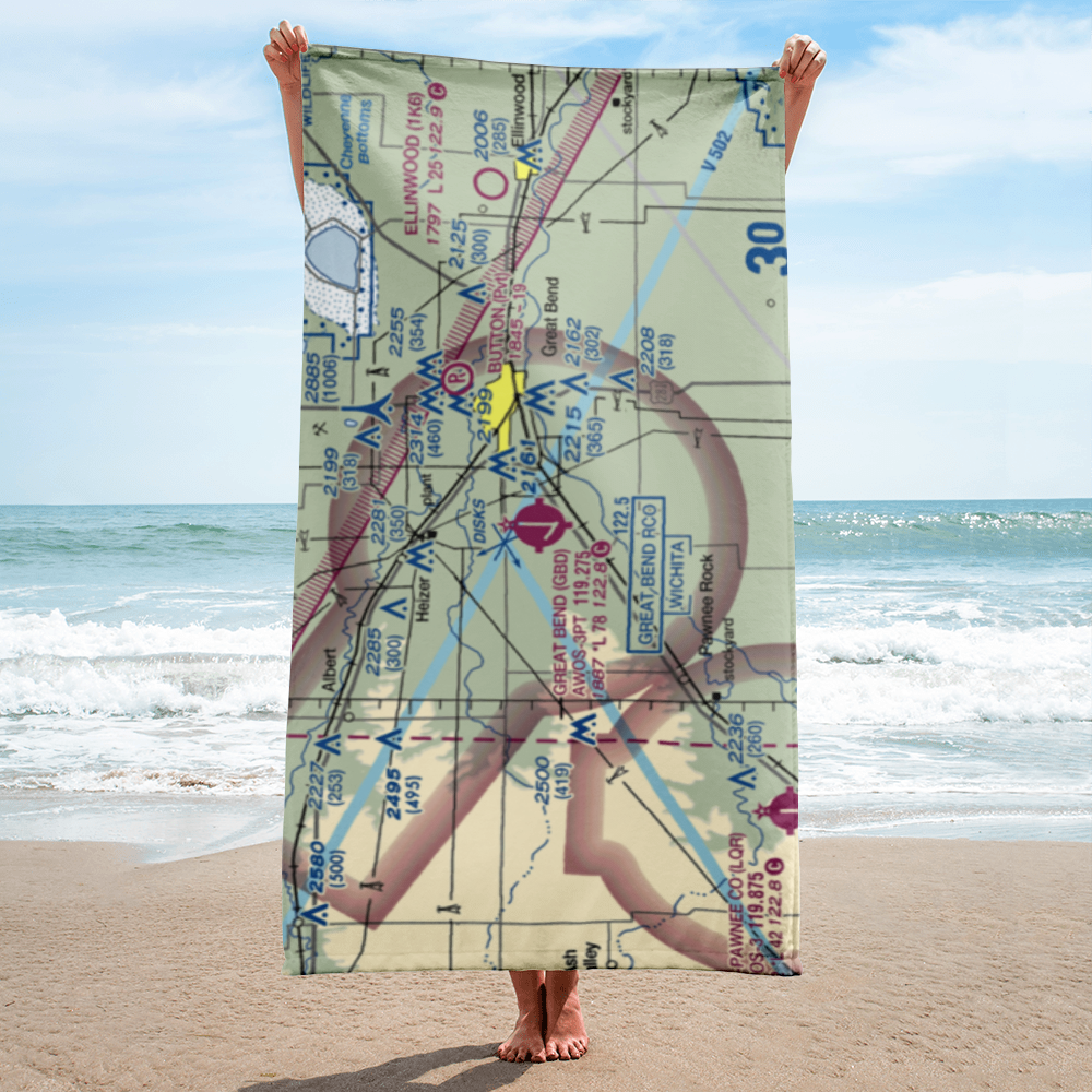 Great Bend Municipal Airport (GBD) VFR Sectional Towel 
