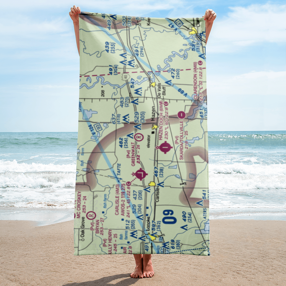 Greenwalt Company Airport (AR10) VFR Sectional Towel 