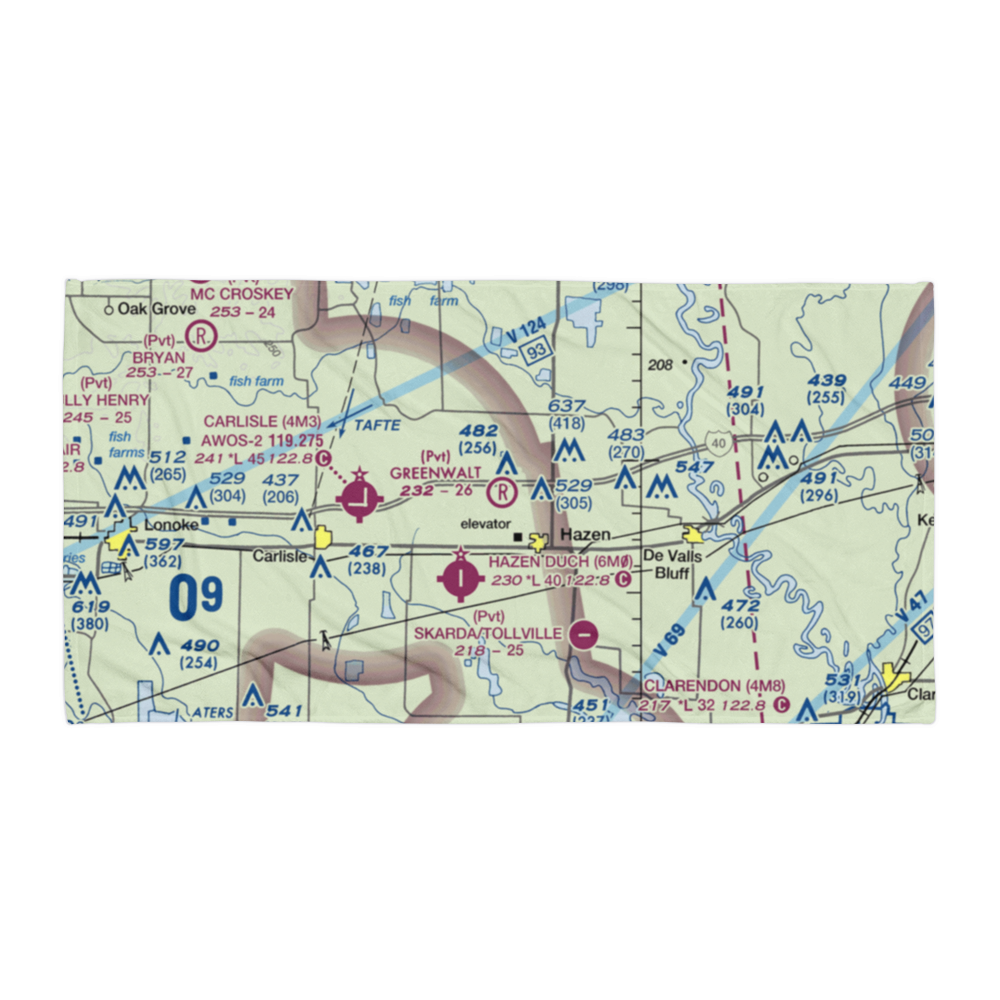 Greenwalt Company Airport (AR10) VFR Sectional Towel 