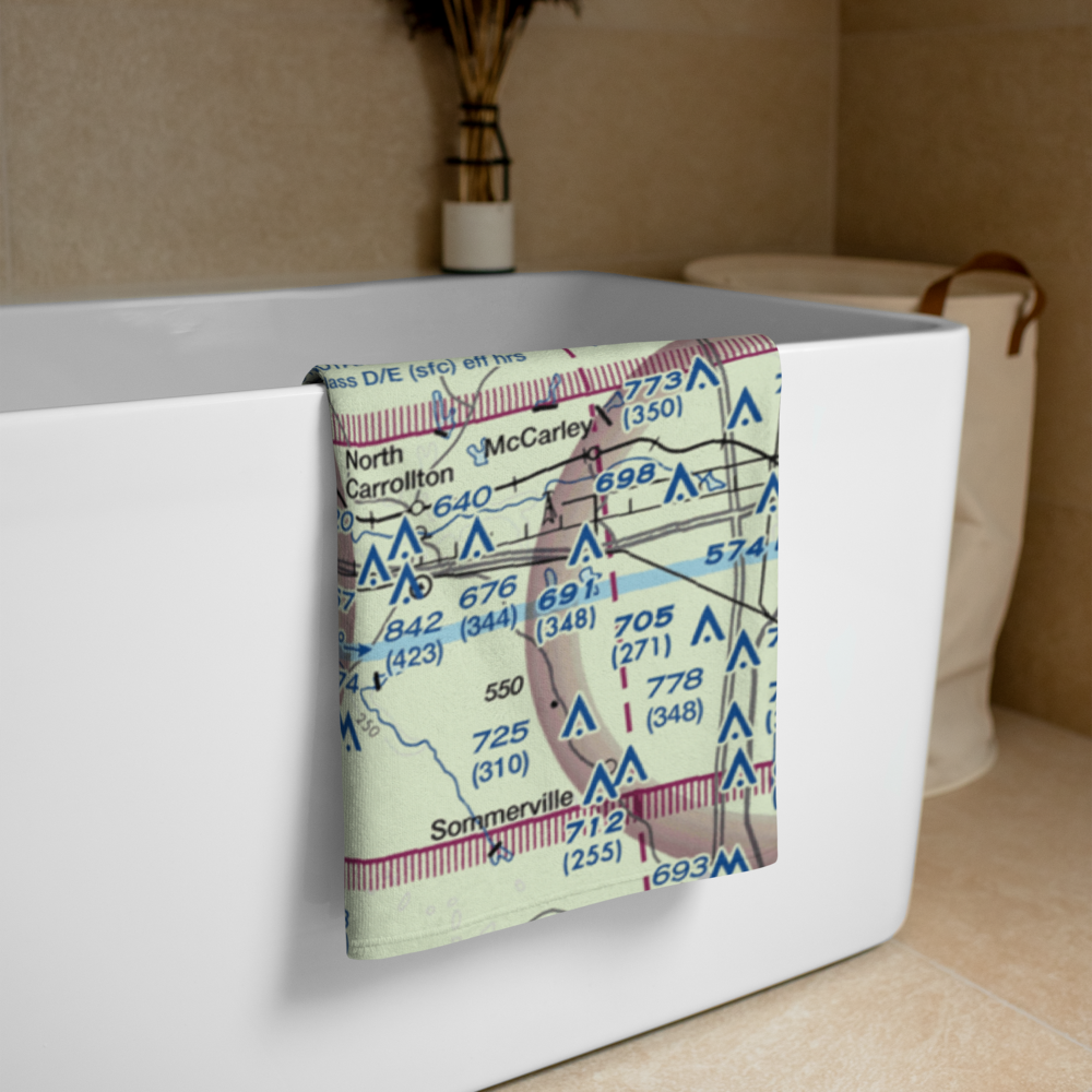 Greenwood–Leflore Airport (GWO) VFR Sectional Towel 