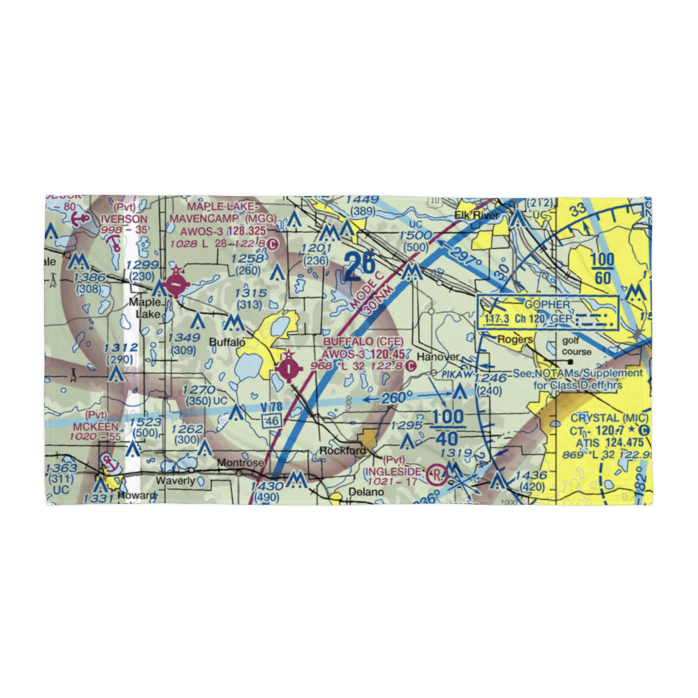 Greseth Seaplane Base (19MN) VFR Sectional Towel 