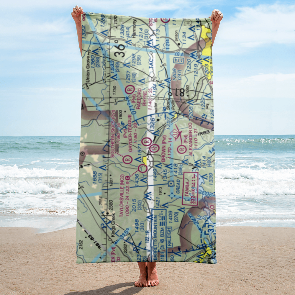 Gryder-Teague Airport (NC58) VFR Sectional Towel 
