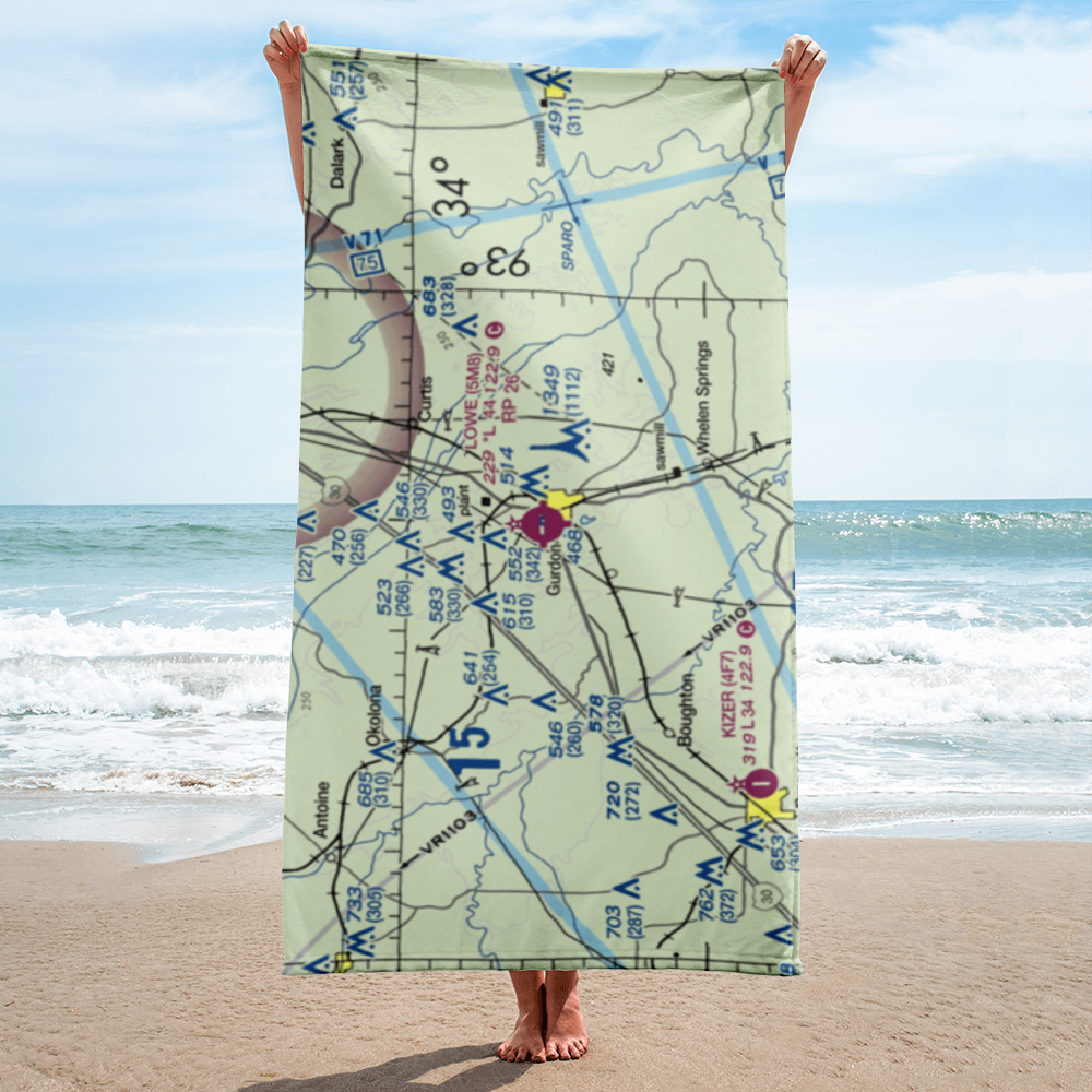 Gurdon Lowe Field (5M8) VFR Sectional Towel 