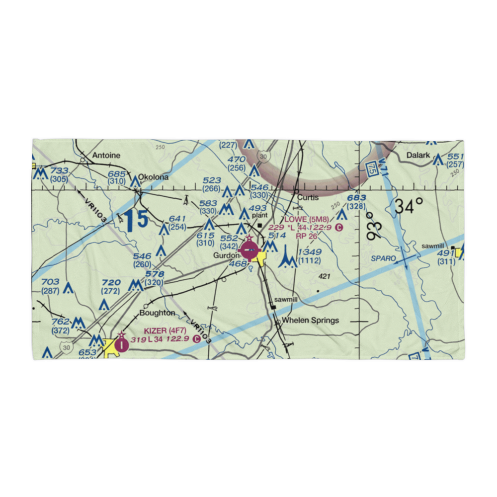 Gurdon Lowe Field (5M8) VFR Sectional Towel 