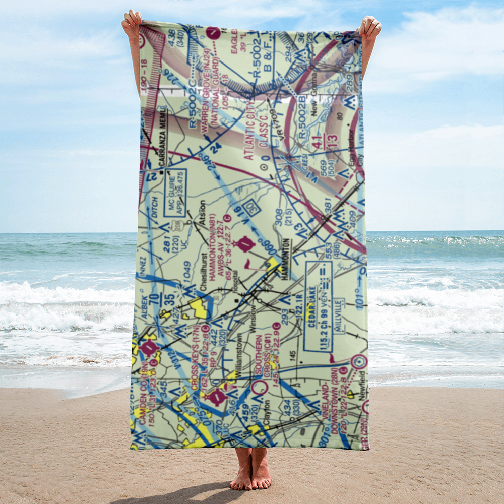 Hammonton Municipal Airport (N81) VFR Sectional Towel 