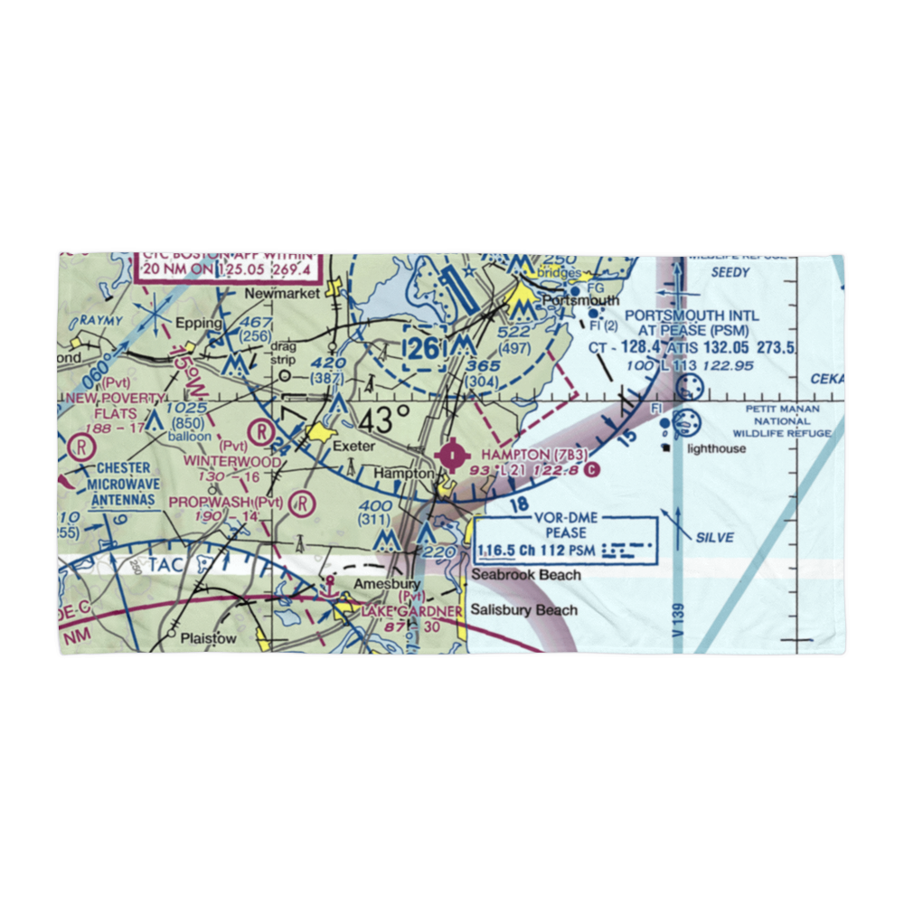 Hampton Airfield (7B3) VFR Sectional Towel 