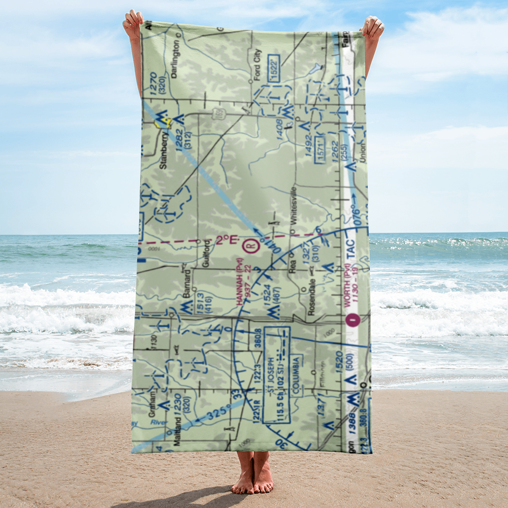 Hannah Airport (31MO) VFR Sectional Towel 