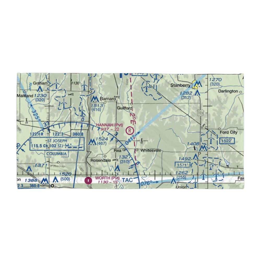 Hannah Airport (31MO) VFR Sectional Towel 