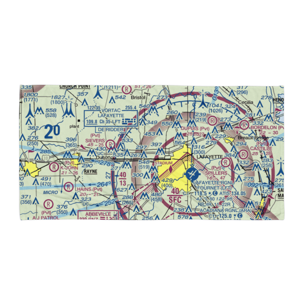 Harmon Seaplane Base (0LA6) VFR Sectional Towel 