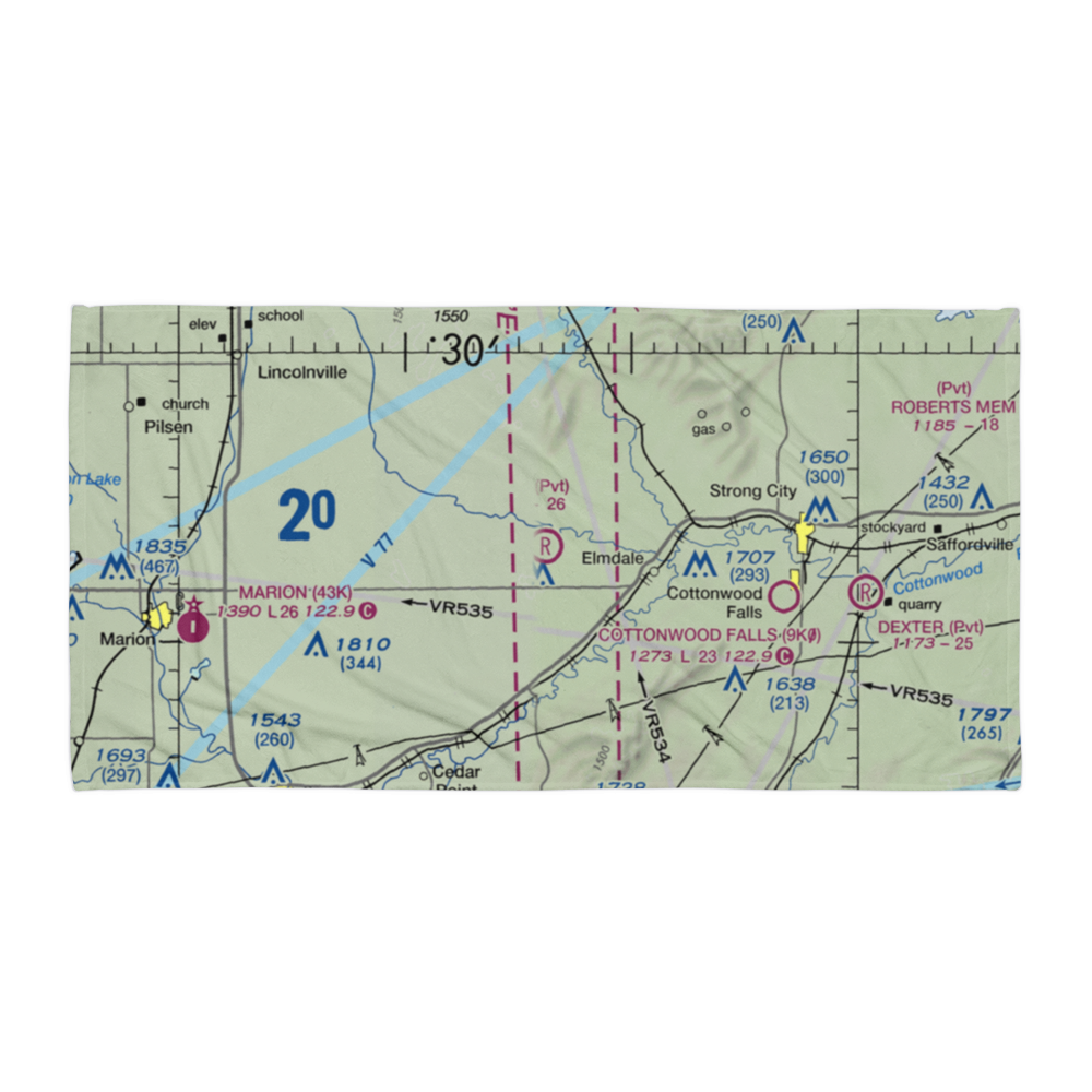 Harold K. Wells Airport (SN37) VFR Sectional Towel 