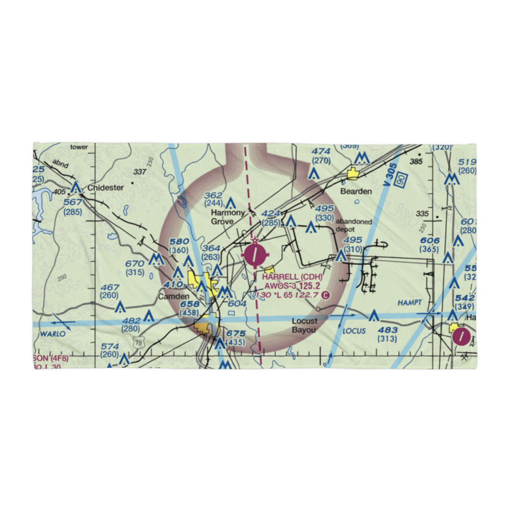 Harrell Field (CDH) VFR Sectional Towel 