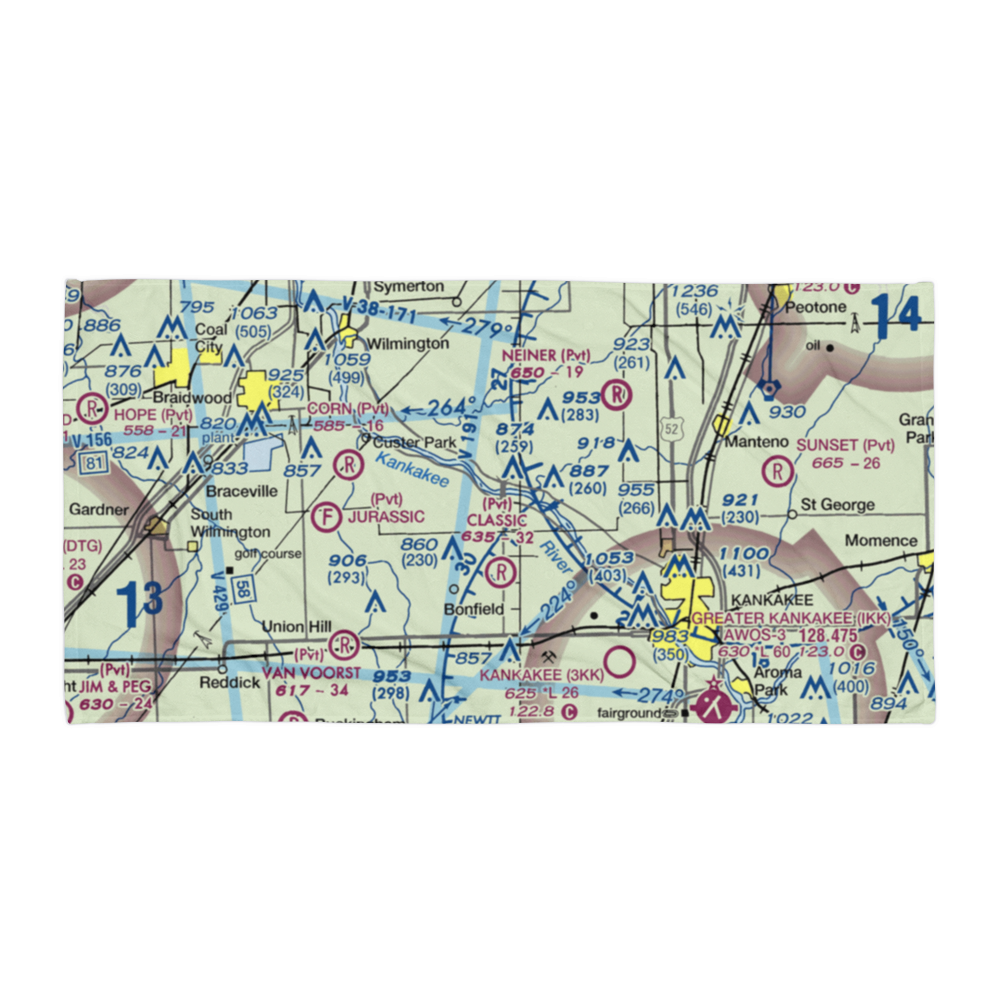 Hawker Airport (12IL) VFR Sectional Towel 