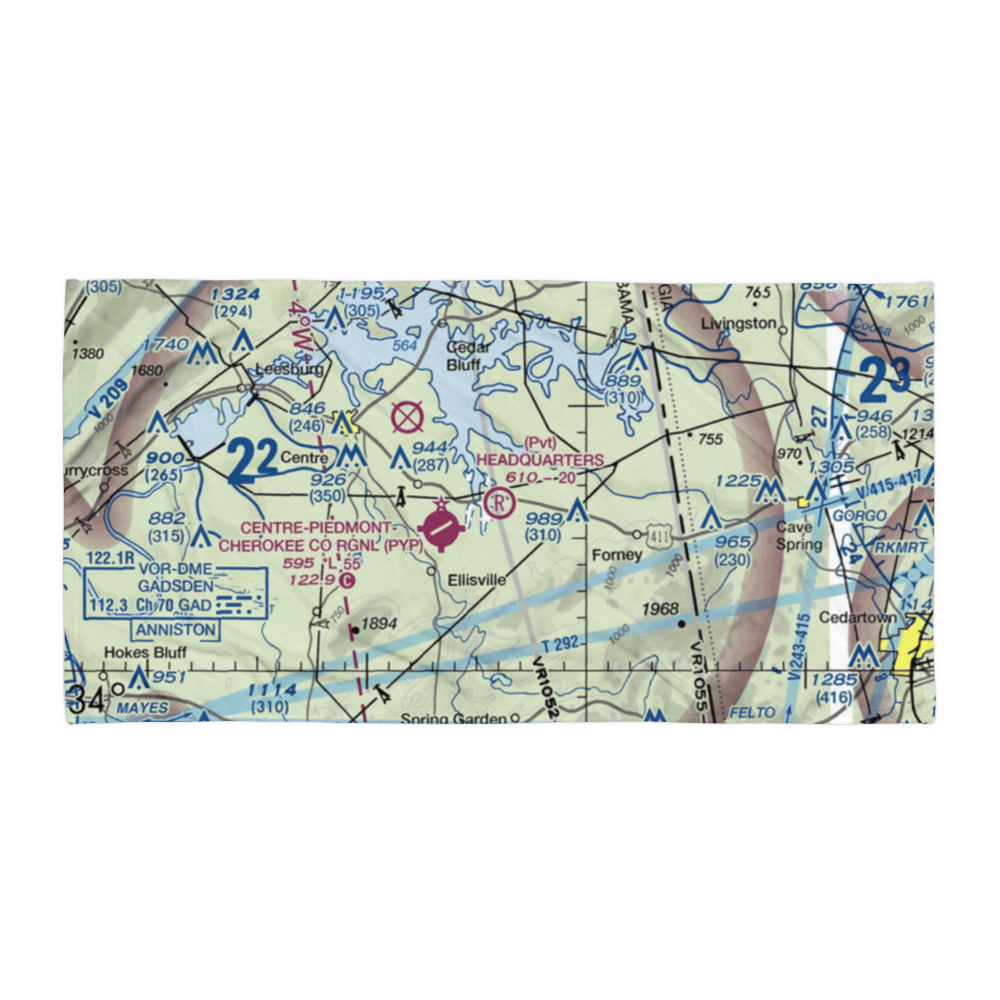 Headquarters Airport (AL27) VFR Sectional Towel 