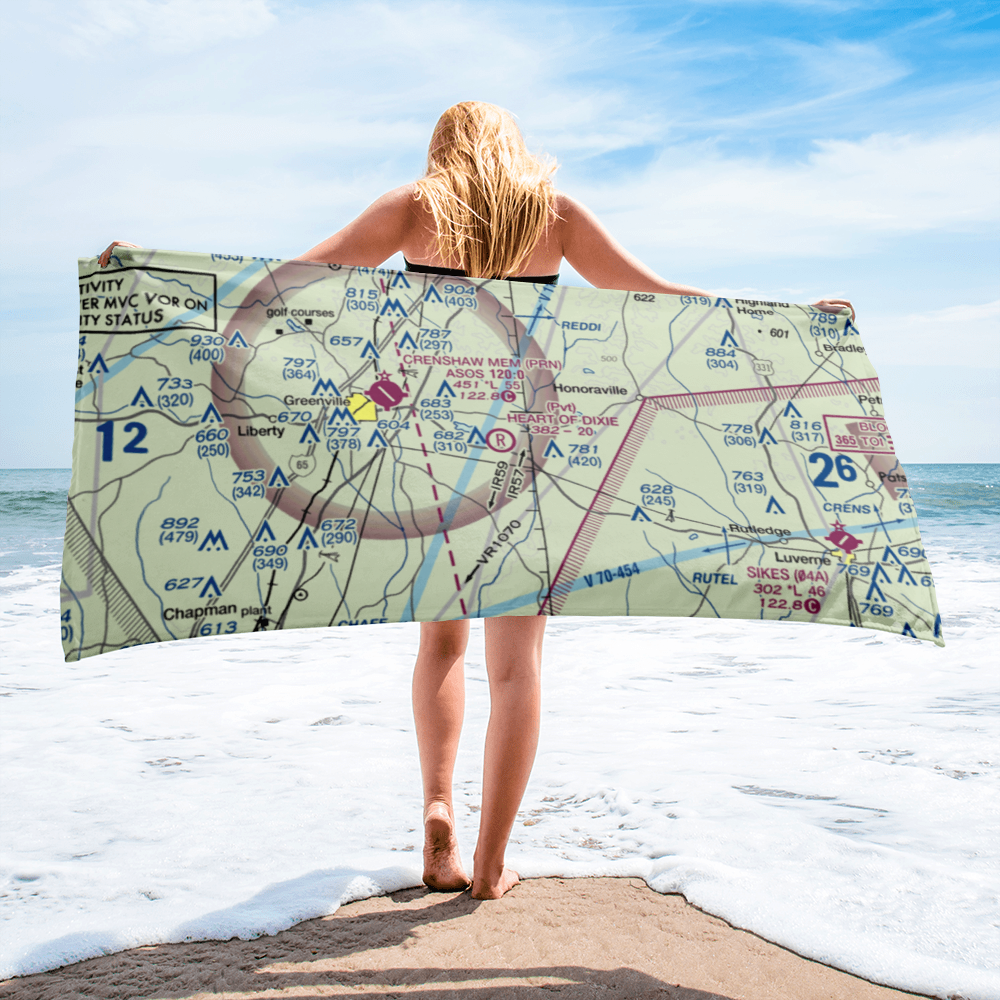 Heart of Dixie Aero Estates Airport (68AL) VFR Sectional Towel 