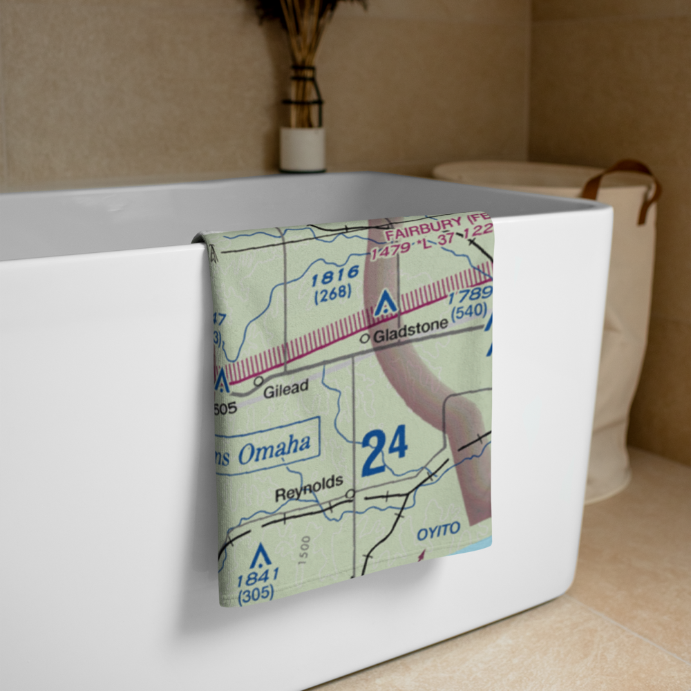 Hebron Municipal Airport (HJH) VFR Sectional Towel 