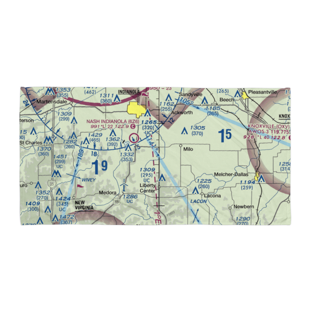Hedgewood Landing Airport (IA86) VFR Sectional Towel 