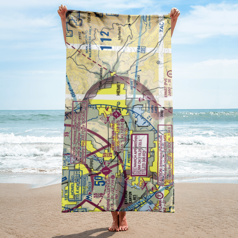 Hemet Ryan Airport (HMT) VFR Sectional Towel 
