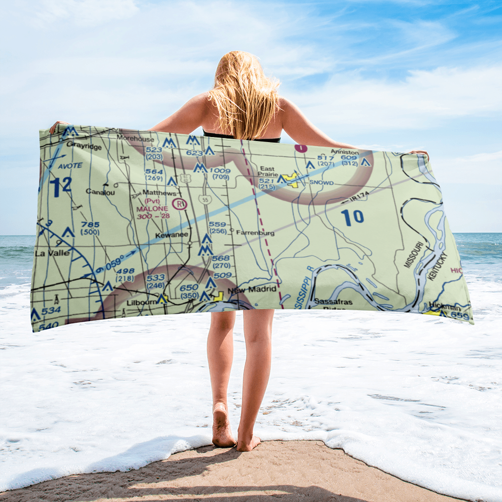 Henderson Mounds E B G Airport (MO57) VFR Sectional Towel 