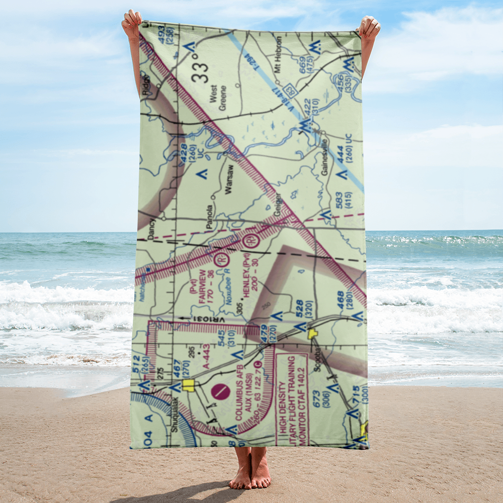 Henley Ranch Airport (AL43) VFR Sectional Towel 
