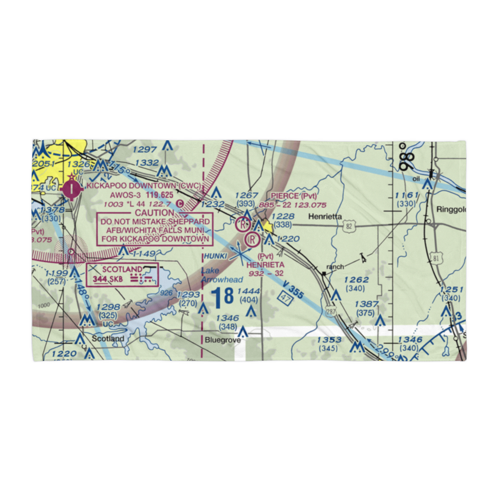 Henrietta Airport (8TS2) VFR Sectional Towel 