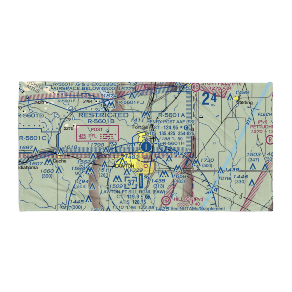 Henry Post Army Air Field (Fort Sill) (FSI) VFR Sectional Towel 