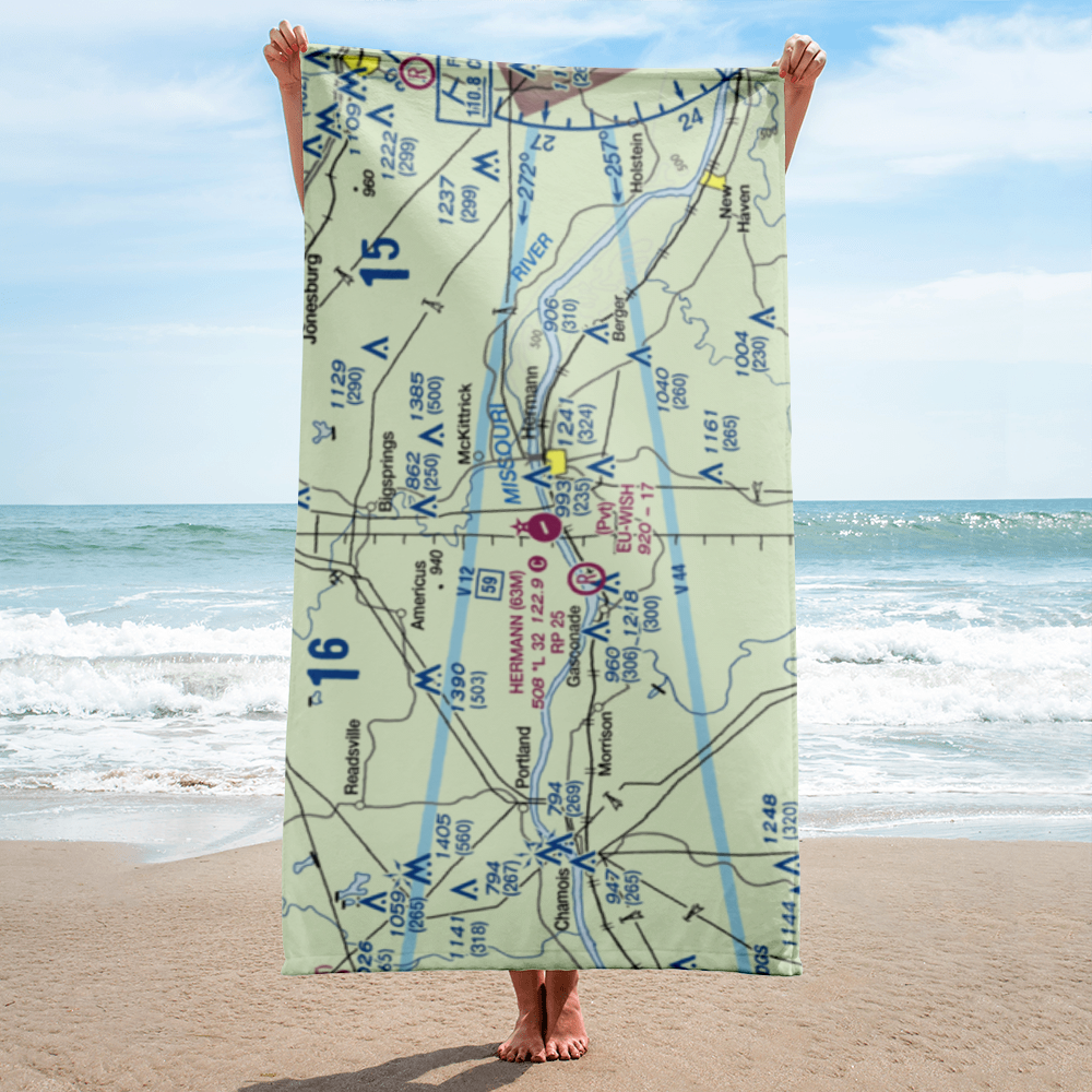 Hermann Municipal Airport (63M) VFR Sectional Towel 