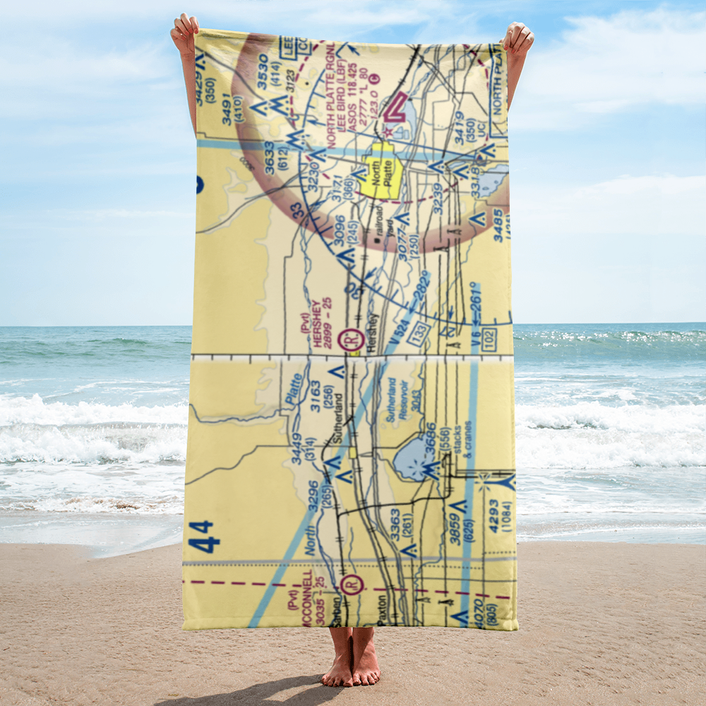 Hershey Flying Service Field Airport (NE64) VFR Sectional Towel 