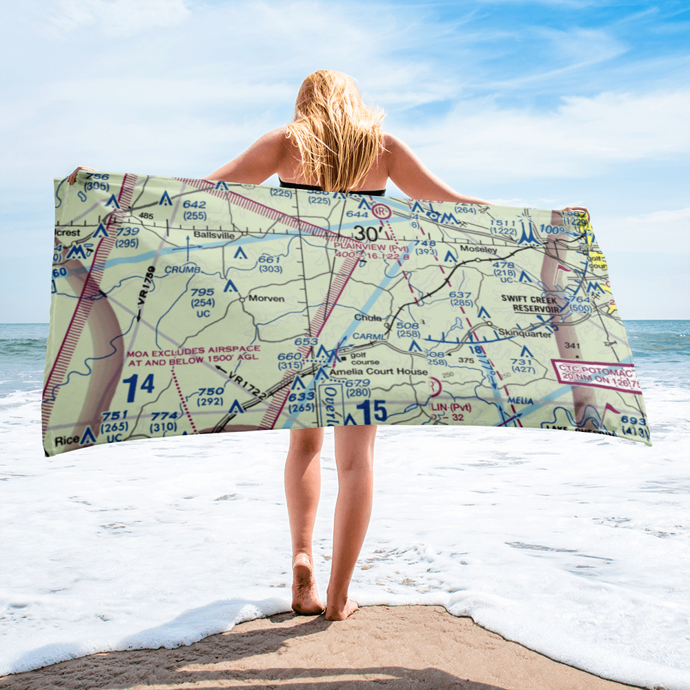 Hill Top Airport (VA64) VFR Sectional Towel 