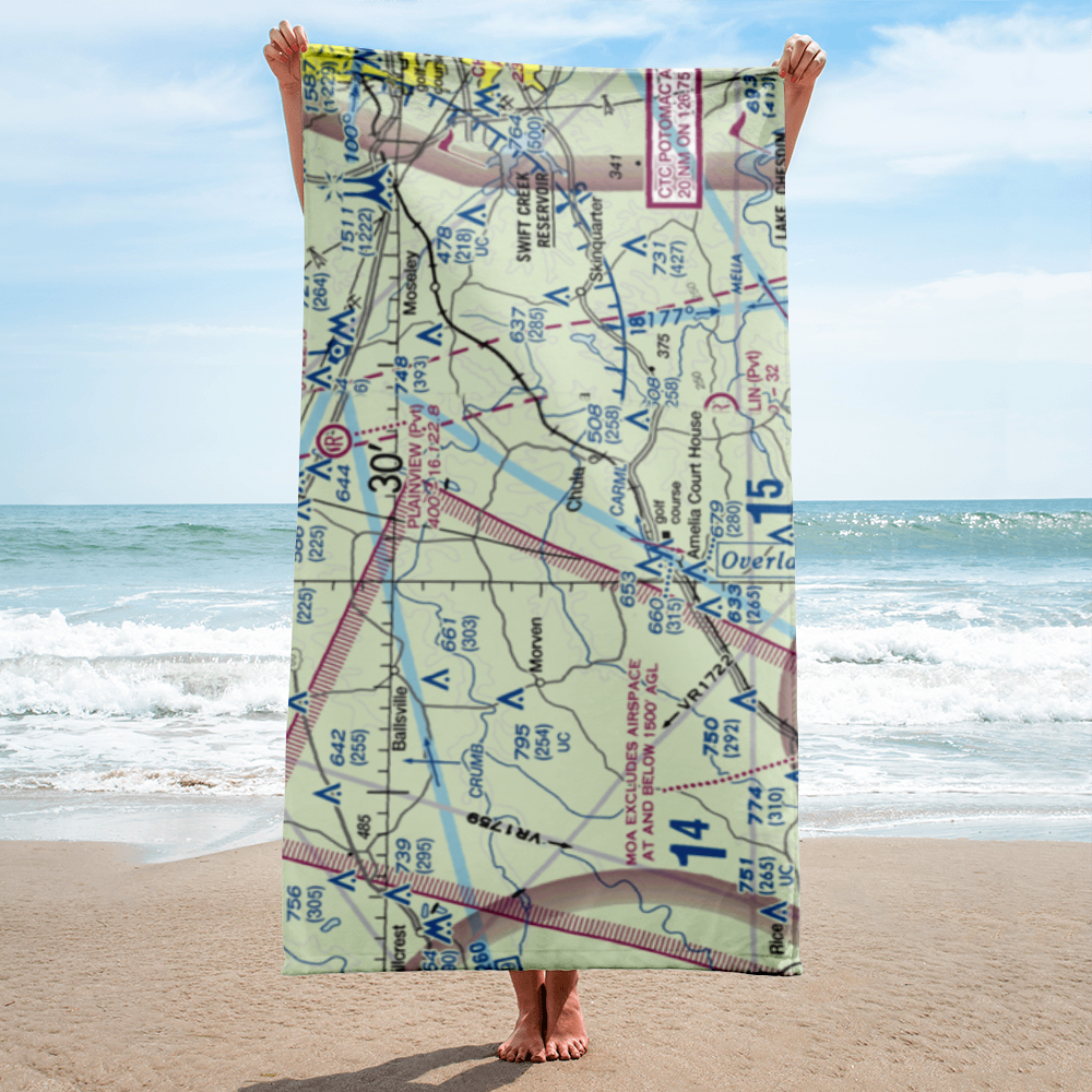 Hill Top Airport (VA64) VFR Sectional Towel 